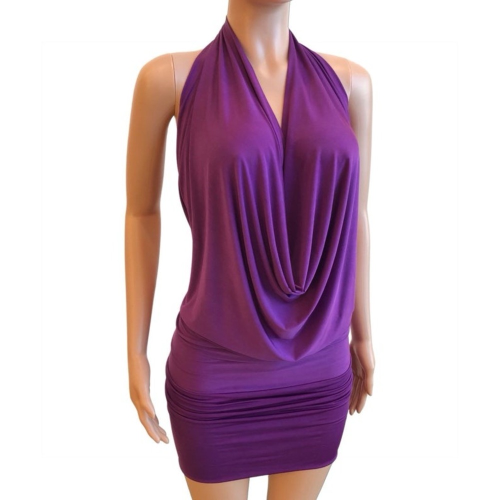 Purple Halter Neck Dress
